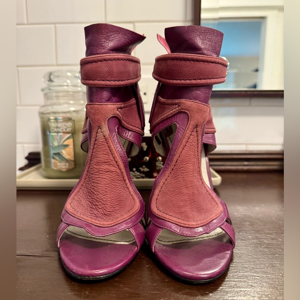 Camilla Skovgaardi Magenta Tone on Tone Strappy Open Toe Booties
